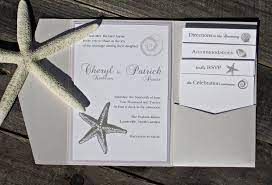 Starfish Beach Pocketfold Wedding Invitation Elegant Classic Ocean Beach Wedding Invitations Unique Beach Wedding Invitations Beach Theme Wedding Invitations