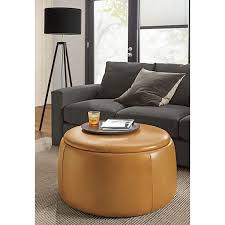 Room Board Dodd Leather Storage Ottomans Modern Ottomans Footstools Modern Living Room Furniture Storage Ottoman Modern Furniture Living Room Round Storage Ottoman