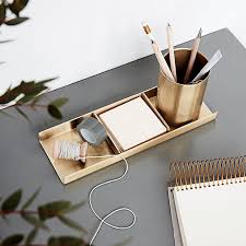 Buy desk accessories, home office accessories, cute desk accessories and more from cost keep your desk well organized and brilliantly accessorized. Buy Monograph Brass Stationery Organiser Amara Gold Desk Accessories Stylish Desk Accessories Office Accessories Design