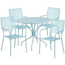 Bistro tables come in a variety of different materials, so you can find the one that best suits your needs. Bistro Table Set Panini 35 25 Inch Garden Bistro Set 4 Chairs