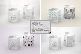 Clear Hexagon Twist Top Box Mockup Packaging Mockup Hexagon Box Mockup