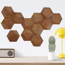 Set Of 12 Cedar Wood Hexagonal Wall Tiles Wood Wall Art Wood Wall Tiles Wood Wall