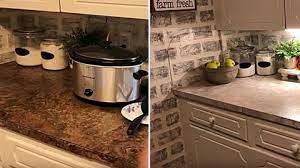 The existing countertops were an old formica surface and it had held up pretty well and i had enjoyed it but i really did want to replace it with a lighter color so there was no other a. Countertop Redo For 37 With Peel And Stick Tiles