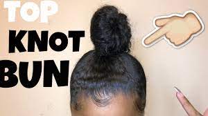 Easy Top Knot Bun A Tip For Short Hair Natural Youtube Short Hair Top Knot Black Girl Short Hairstyles Natural Hair Styles