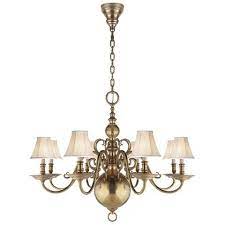 Lillianne Eight Light Chandelier In Natural Brass Ceiling Fixtures Lighting Products Ralph Lauren Chandelier Lighting Ceiling Light Fixtures Chandelier