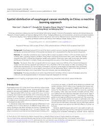 You need to give them space and respect if you want them on your side. Pdf Spatial Distribution Of Esophageal Cancer Mortality In China A Machine Learning Approach