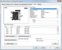 The download center of konica minolta! Available Operations In The Configure Tab