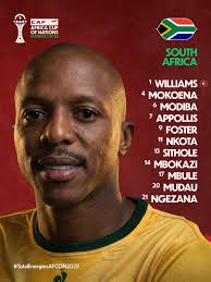 𝗟𝗜𝗡𝗘-𝗨𝗣𝗦 📋 Starting XI for The Bafana Bafana & The Palancas Negras  🇿🇦🇦🇴 #TotalEnergiesAFCON2025