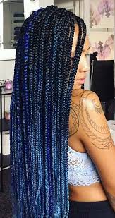 Black And Blue Box Braids Bold Blue Crochet Box Braids Bluebraids Ombrebraids Boxbraids Long Box Braids Hairstyles For Black Women Braids For Black Women Braids For Black Women Box