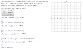 The graph will have a horizontal asymptote at y = 0. Use The Graph Of Y E And Transformations To Sketch Chegg Com