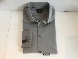Remus Uomo Grey Longsleeve Shirt Mens Size 14 5 New Tapered