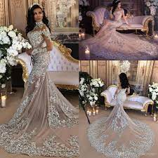 Get the best deal for satin long sleeve mermaid & trumpet wedding dresses from the largest online selection at ebay.com. Luxury Sparkly 2022 Mermaid Wedding Dress Sexy Sheer Bling Beads Lace Applique High Neck Illusion Long Sleeve Champagne Trumpet Bridal Gowns From Officesupply 172 04 Dhgate Com