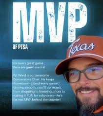 Homecoming was WILD but our Concessions Chair Pat Ward never breaks a  sweat. He makes concessions a place where everyone wants to be, and we  couldn't be more proud to have him