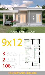 House Design Plans 9x12 With 3 Bedrooms Terrace Roof House Plans 3d Affordable House Plans Diy House Plans House Plans
