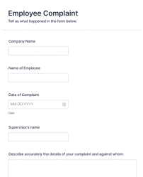 Choose a topic to view response letter templates Employee Complaint Form Template Jotform