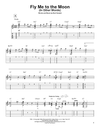 Fly Me To The Moon Solo Jazz Guitar Tab Bart Howard Fly Me To The Moon In Other Words Guitar Tabs Guitar Tabs Songs Ukulele Fingerpicking