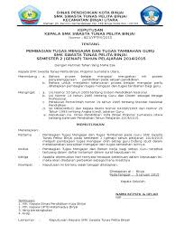Pembagian tugas mengajar dan tugas tambahan guru smpn 2 sumur pada semester 1 tahun pelajaran 2018/2019 meliputi pembagian tugas mengajar oleh setiap guru bidang studi dalam melaksanakan kewajiban. Sk Pembagian Tugas Guru Format Terbaru 2015