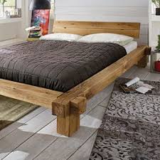 Balkenbett Viga Massiv Wildeiche Bett Selber Bauen Rustikale Schlafzimmermobel Bett Mobel