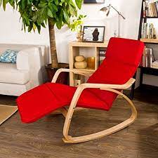 Haotian Comfortable Relax Rocking Chair With Foot Rest Design Lounge Chair Recliners Poly Cotton Fabric Cushion Fst16 Rocking Chair Cushion Fabric Foot Rest