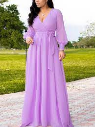 Find the perfect dress for you and shop for long sleeve women's casual dresses, cocktail and party styles, formal gowns, and special occasion dresses in a variety of silhouettes and available in missy, plus, and petite sizes. Purple Pleated Belt V Neck Long Sleeve Party Maxi Dress Maxi Dresses Dresses