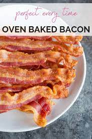 Perfect Oven Baked Bacon Brown Eyed Baker Recipe Baked Bacon Cooking Bacon Recipes