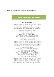 Top wedding ceremony processional songs. English Worksheets Identifying Song Lyrics Components