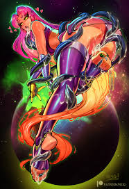 Discover Starfire's dominant femdom footjob - Rule34 never disappoints!