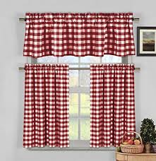 red kitchen curtains