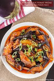 Terong Saus Tomat Pedas Eggplant In Spicy Tomato Sauce Spicy Tomato Sauce Spicy Eggplant Cuisine Recipes