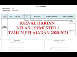 Agenda harian guru kelas di sd. Jurnal Harian Kelas 1 Semester 1 Tahun Pelajaran 2020 2021 Youtube
