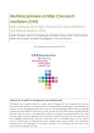 Pdf Multidisciplinaire Richtlijn Chronisch Nierlijden Cni Aanvulling Op De Richtlijn Chronische Nierinsufficientie Van Domus Medica 2012