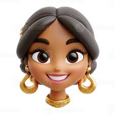 Cheerful Female Genie Emoji Cartoon Character 3D Render