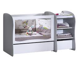 lit chambre transformable 120x60 avec galerie fixe dispositif a langer inclus lit bebe lit evolutif lit bebe bois