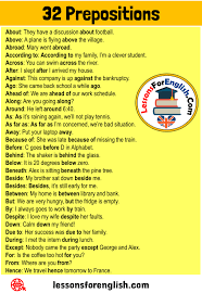 Prepositional phrases add detail, description and vividness to writing. 32 Prepositions List And Example Sentences Lessons For English