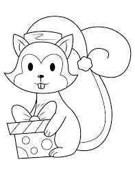 Maybe you would like to learn more about one of these? Printable Squirrel With Christmas Present Coloring Page