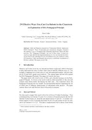 Pdf 29 Effective Ways You Can Use Robots In The Classroom
