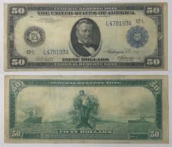 The federal reserve system (also known as the federal reserve; 1914 50 Large Federal Reserve Note L478193a