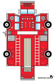 un camion de pompier a decouper voiture en carton pages coloriage gratuites pour pc