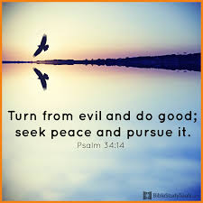  Psalm 34 14 Turn From Evil And Do Good Seek Peace And Purs With Images Seek Peace Psalms Psalm 34 14
