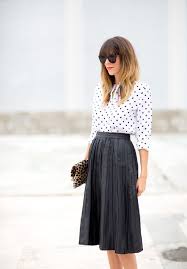 Black And White Pleated Skirt Outfit Pleated Leather And Polka Dots A House In The Hills Fashion Style Style Inspiration