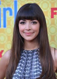 It beautifully accentuates your eyes and these are cool hair extensions to get a temporary yet stunning bangs and straight mane. Hannah Simone Long Straight Cut With Bangs Hannah Simone Long Straight Cut With Bangs Lookbook Stylebistro