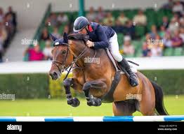 Harrogate. Yorkshire. 10 July 2019. Winner. James Wilson riding Imagine De  Muze. GBR. First round. International Stairway. Showjumping. Great  Yorkshire Show. Great Yorkshire Showground. United Kingdom. Credit Elli  Birch/SIP photo agency/Alamy live