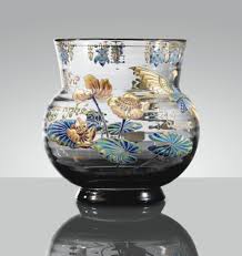Emile Galle Vase Parlant Aux Nympheas Vers 1889 An Enameled And Gilt Glass Vase Parlant Circa 1889 Signed Inscr Art Deco Glass Glass Art Glass Painting