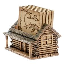 Handcrafted rustic furniture in aspen log, rough sawn timber, lodgepole pine & knotty alder. Buy Cabin Log Coaster Set For Drinks Modern Home Decor Accents Hunting Decor For Man Cave Coasters And Holder Set Rustic Absorbent Coaster Set With Holder For Drinks Housewarming Gifts