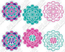 Download Indian Mandala Flower Pattern Version 3 Circle Monogram Frame Custom Diy Cutting File Set In Svg Eps Dxf Jpeg And Png Format