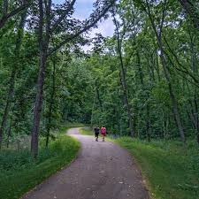 Olathe's Cedar Niles Park offers a 4-mile out-and-back that can begin at  one of three trailheads. The trail winds through rolling hills, forest and  prairie. There are also multiple bridged creek crossings.