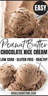 Chocolate Peanut Butter Nice Cream Recipe 5 Ingredients In 2020 Nice Cream Recipe Ice Cream Maker Recipes Nice Cream