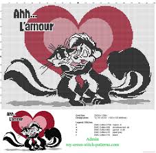 Beaded cross stitch cross stitch charts cross stitch embroidery cross stitch patterns graffiti graph paper art stitch cartoon looney tunes cartoons diy perler beads. Pepe Le Pew Looney Tunes In Love In Red And Pink Heart Cross Stitch Pattern Free Cross Stitch Patterns Simple Unique Alphabets Baby
