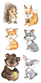 Forest Animals Watercolor Clipart Forest Woodland Animals Kids Clipart Nursery Decor Nursery Clipart Baby Animal Drawings Cute Animal Drawings Cute Animal Illustration