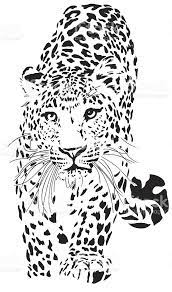 Leopard Illustration In Black Animal Stencil Stencil Art Silhouette Stencil